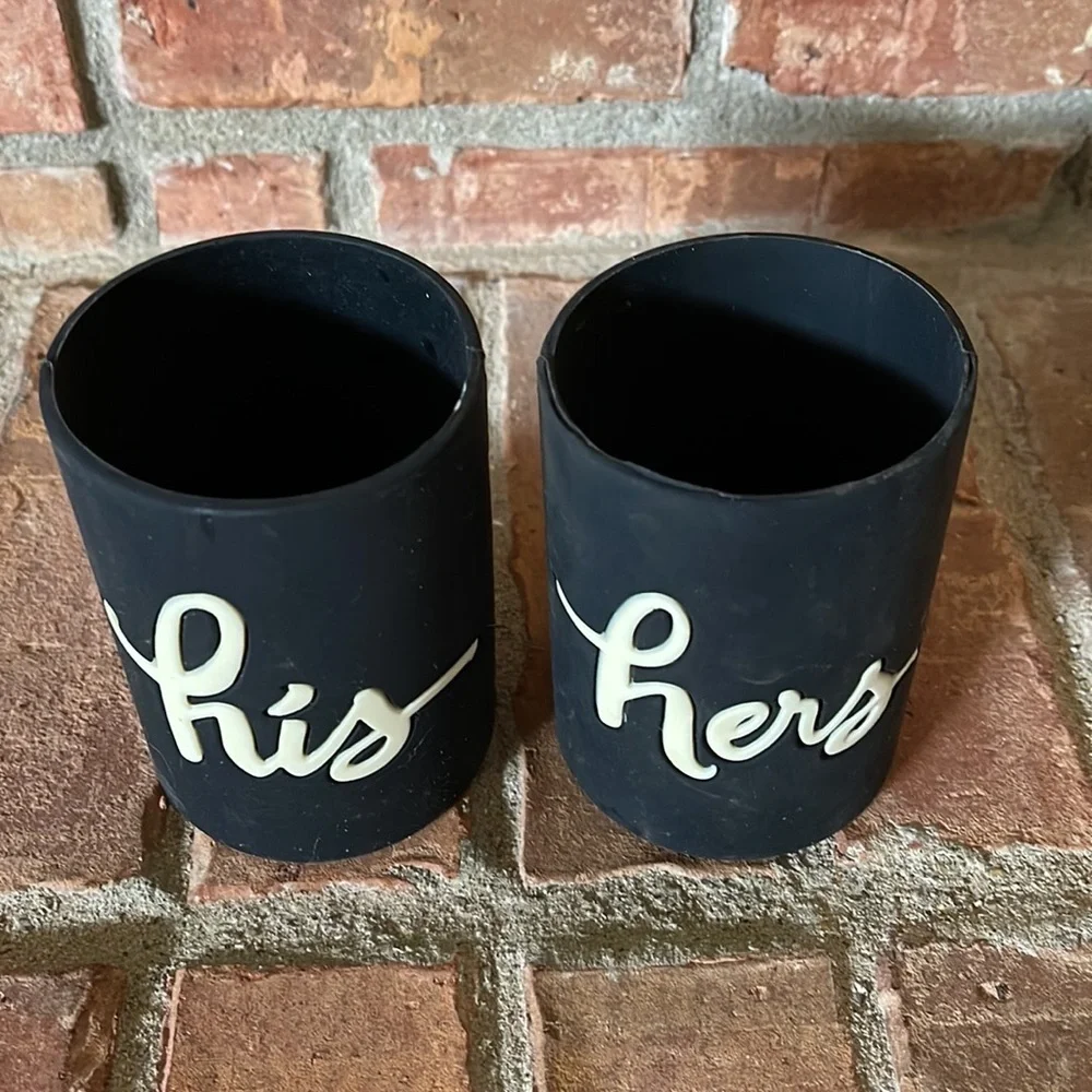 Kate Spade Black His & Hers Rubber Koozies